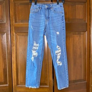 Wild Fable Distressed High Rise Mom Jean